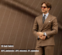 Premium Polyester Viscose Spandex Striped Suiting Fabric for Thobe Dress